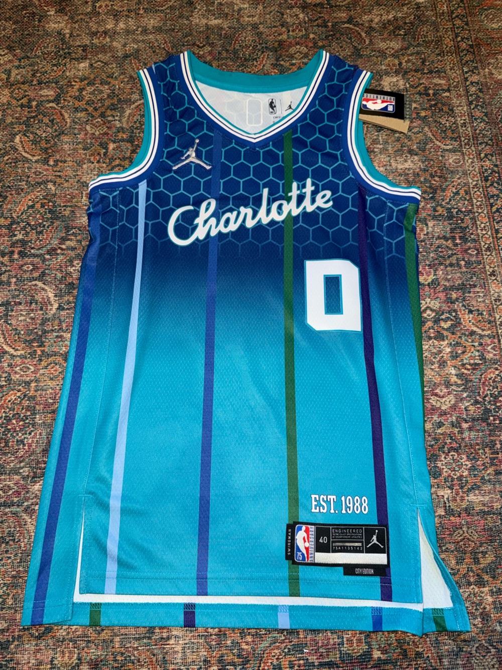 75th anniversary NBA Charlotte Hornets “City Edition” Basketball Jersey Bridges